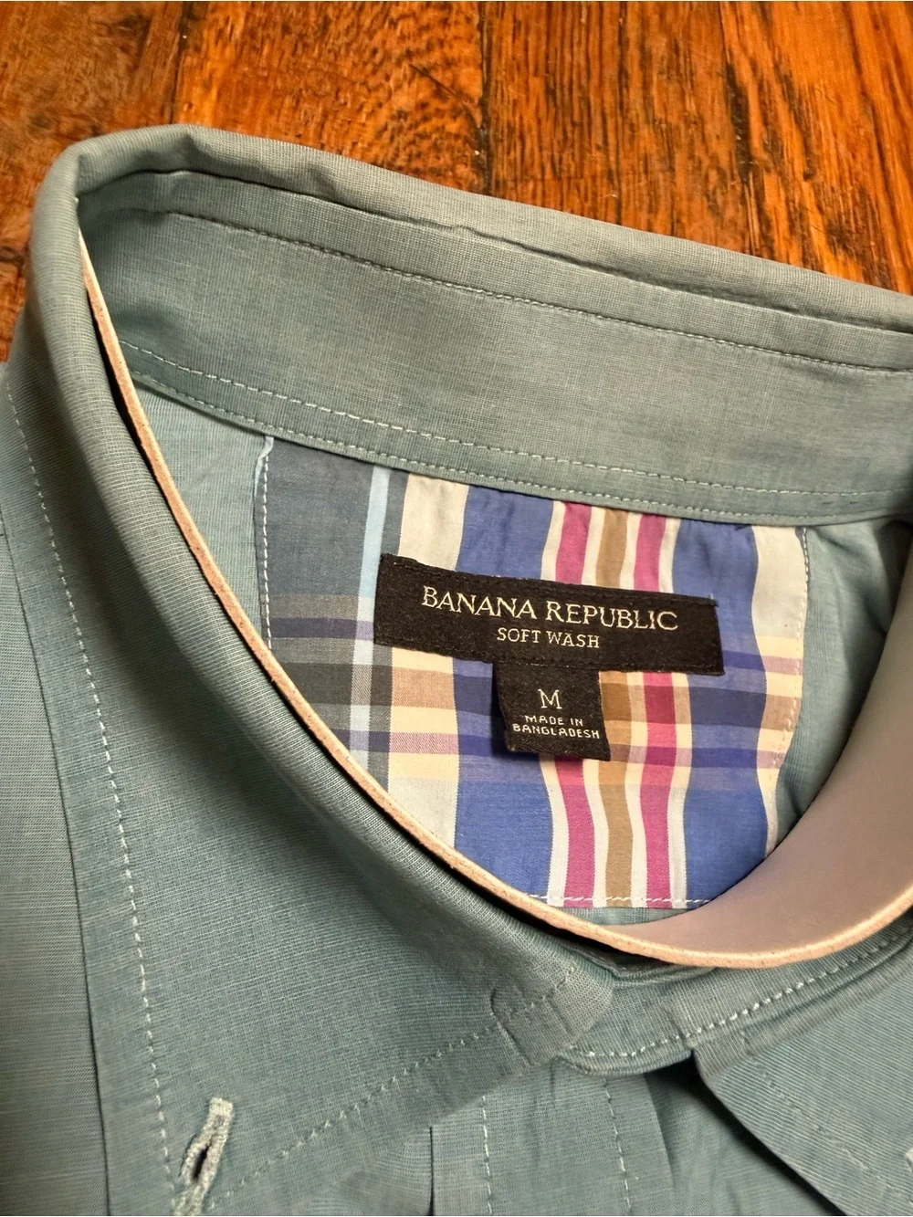 NWT Banana Republic Men's Short-Sleeve Button-Down Shirt in Light Blue